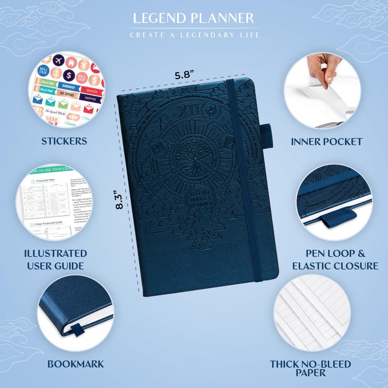 Legend Planner Legend Budget Planner â€“ Financial Organizer Book. Money Account & Expense Tracker Notebook Journal for Household Monthly Budgeting (Mystic Blue) - Image 2